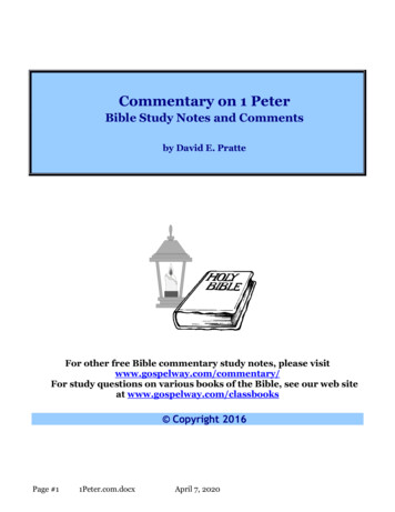 Commentary On 1 Peter - Bible Study Lessons: Free Courses .