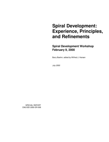 Spiral Development: Experience, Principles, And 