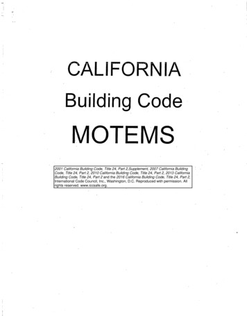 MOTEMS 2001 California Building Code, Title 24, Part 2 .