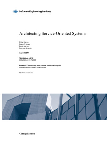 Architecting Service-Oriented Systems
