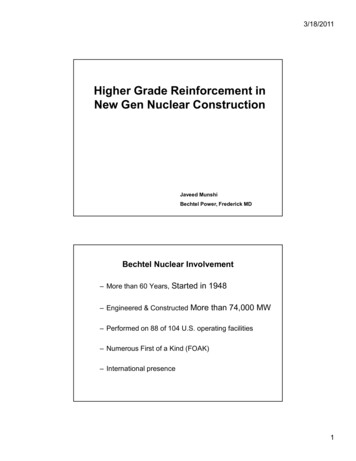 Higher Grade Reinforcement In New Gen Nuclear Construction