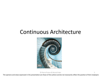 Continuous Architecture - Carnegie Mellon University