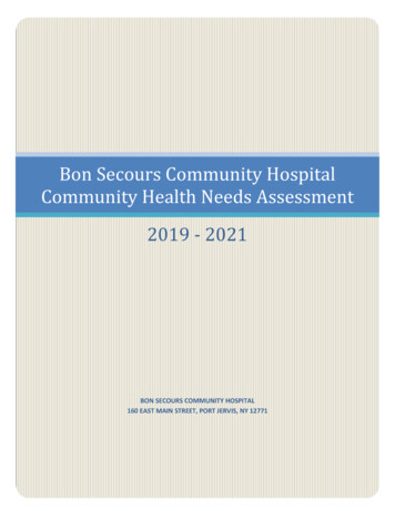 Bon Secours Community Hospital Community Health Needs Assessment