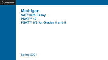 SAT With Essay PSAT 10 PSAT 8/9 For Grades 8 And 9