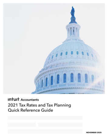 2021 Tax Rates And Tax Planning Quick Reference Guide