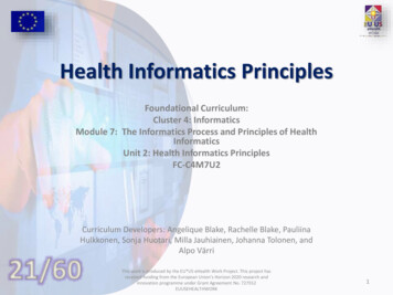Health Informatics Principles - EHealth Work