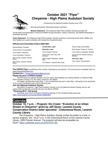 October 2021 Flyer Cheyenne - High Plains Audubon Society