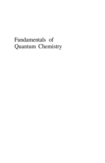 Fundamentals Of Quantum Chemistry