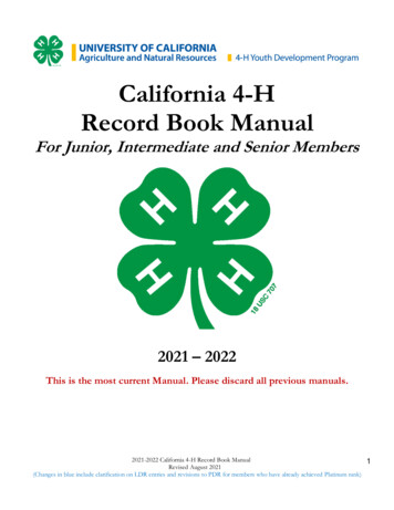 California 4-H Record Book