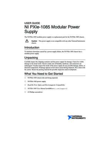 NI PXIe-1085 Modular Power Supply User Guide - National .