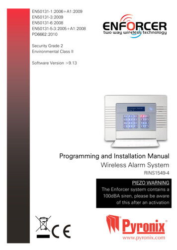 Programming And Installation Manual Wireless Alarm System - Pyronix