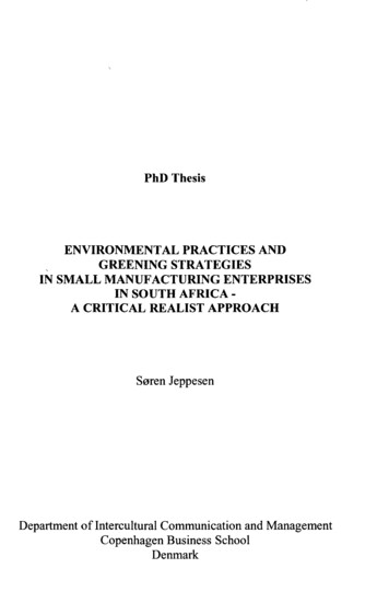PhD Thesis ENVIRONMENTAL PRACTICES AND Soren Jeppesen Department . - GBV