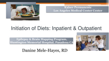 Initiation Of Diets: Inpatient & Outpatient
