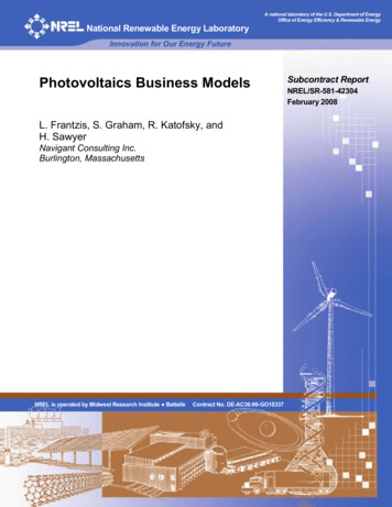 Photovoltaics Business Models - NREL