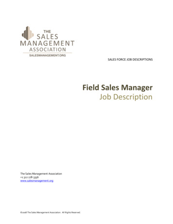 Field Sales Manager Job Description