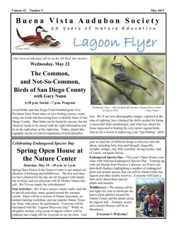 Volume 42 Number 5 Buena Vista Audubon Society Lagoon 