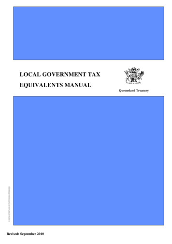Local Government Tax Equivalents Manual