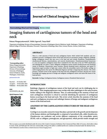 Imaging Features Of Cartilaginous Tumors Of The Head And Neck