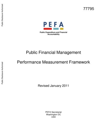 Public Financial Management Performance Measurement Framework - World Bank