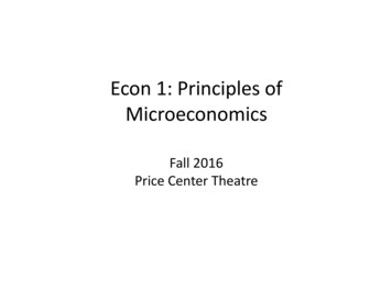 Econ 1: Principles Of Microeconomics
