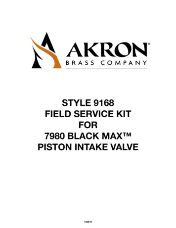 Style 9168 Field Service Kit For 7980 BlacK Max PiSton IntaKe Valve