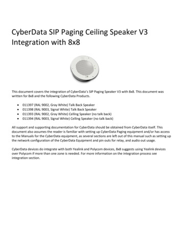 CyberData SIP Paging Ceiling Speaker V3 Integration With 8x8