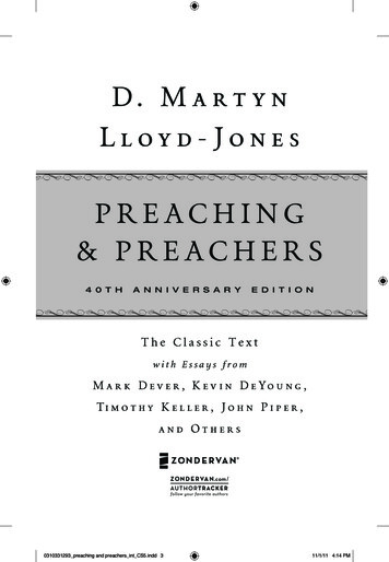 D. Martyn Lloyd-Jones PREACHING & PREACHERS