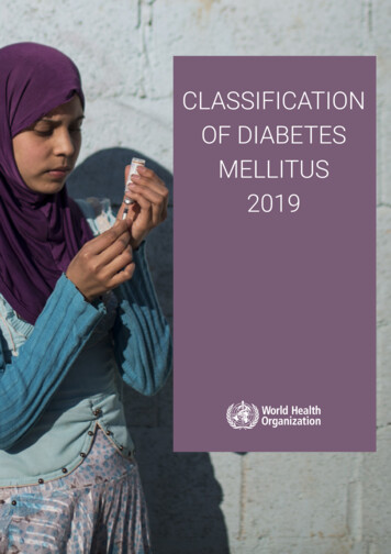 CLASSIFICATION OF DIABETES MELLITUS 2019