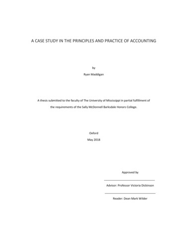 A Case Study In The Principles And Practice Of Accounting