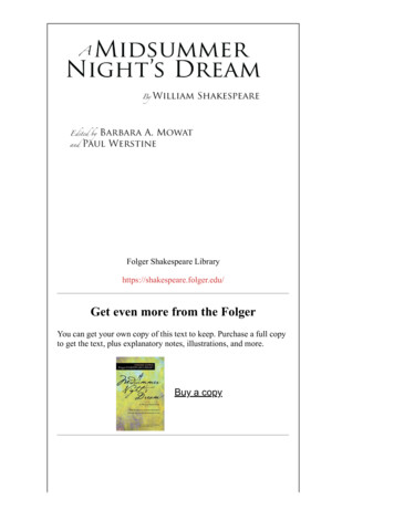 A Midsummer Night's Dream - The Folger SHAKESPEARE