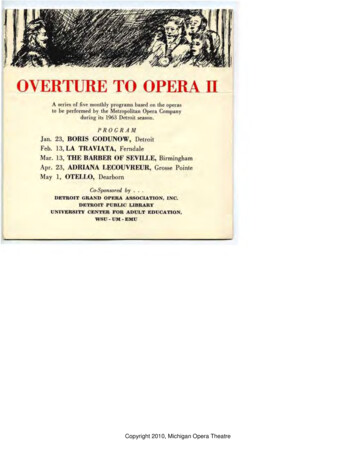 OVERTURE TO OPERA II - Motlibrary.slis.wayne.edu