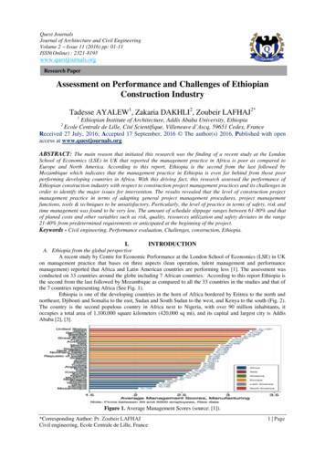 Assessment On Performance And Challenges Of Ethiopian . - Quest Journals