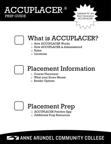 ACCUPLACER - Anne Arundel Community College