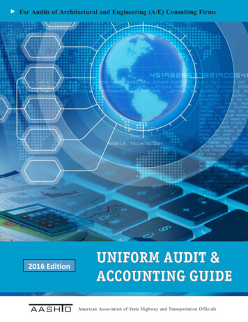 Uniform Audit & Accounting Guide For Audits Of A&E .