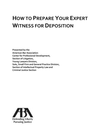 How To Prepare Your Expert Witness For Deposition Course .