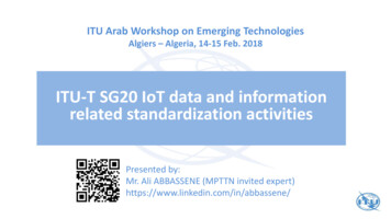 ITU-T SG20 IoT Data And Information Related Standardization Activities