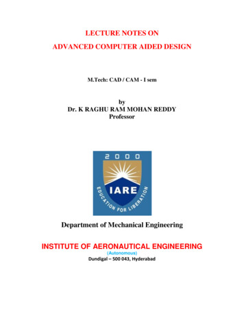 LECTURE NOTES ON ADVANCED COMPUTER AIDED DESIGN