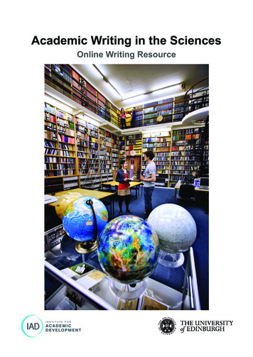 Academic Writing In The Sciences - University Of Edinburgh