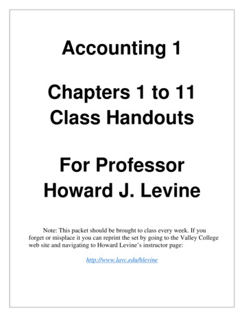 Accounting 1 Handouts - Los Angeles Valley College