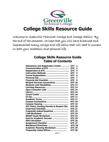 College Skills Resource Guide - Greenville Technical 