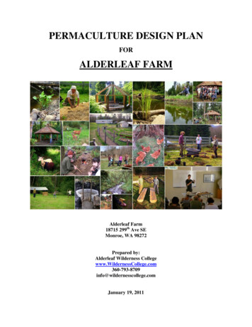 PERMACULTURE DESIGN PLAN - Alderleaf Wilderness College