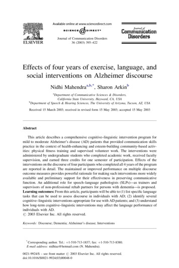 Effects Of Four Years Of Exercise, Language, And Social . - USAL