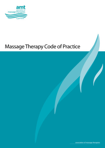 Association Of Massage Therapists - Massage Therapy Code Of Conduct - AMT