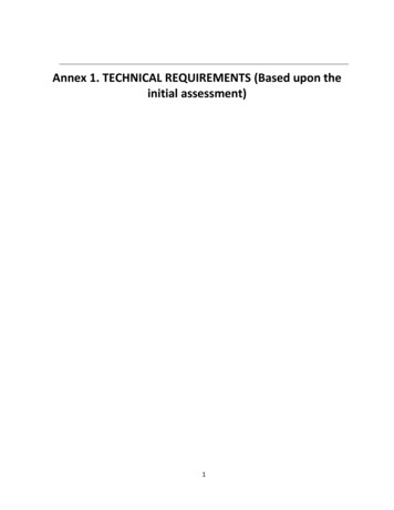 Annex 1. TECHNICAL REQUIREMENTS (Based Upon The Initial . - UNICEF