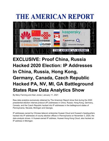 EXCLUSIVE: Proof China, Russia Hacked 2020 Election: IP . - Mike Lindell
