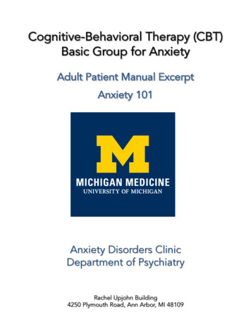 CBT Basic Group For Anxiety Anxiety 101