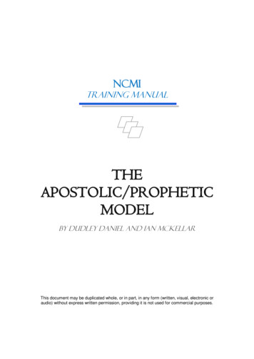 THE APOSTOLIC/PROPHETIC MODEL - NCMI Global