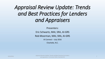 Appraisal Review Update: Trends And Best Practices For Lenders And .