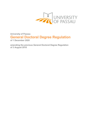 General Doctoral Degree Regulations Of 1 December 2020