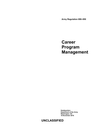 Career Program Management - United States Army